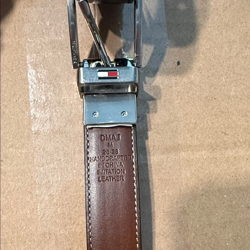 Tommy Hilfiger Tan Youth Leather Belt with Silver Buckle